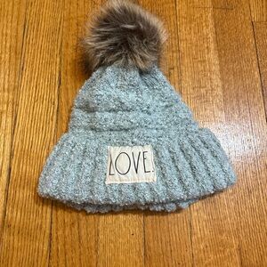 Rae Dunn Blue Beanie Hat with Pom